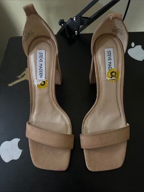 Steve Madden Beige Block Heel Sandals
